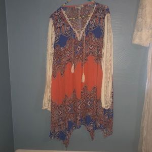 Boho Tunic with Lace Sleeves